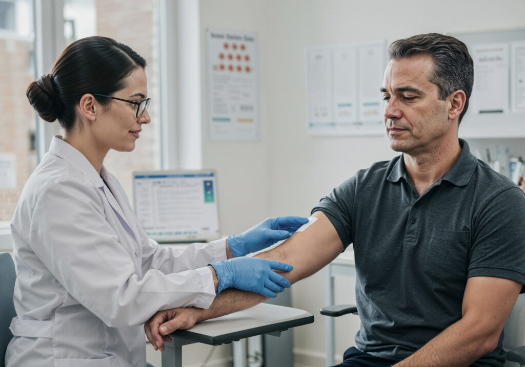 doctor preparing patient blood test 1 1